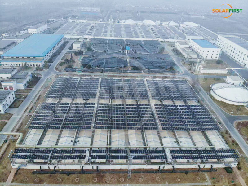 Zibo Shandong 1,9 MWp Flexibles Montagesystem – Projekt einer Abwasserentsorgungsanlage