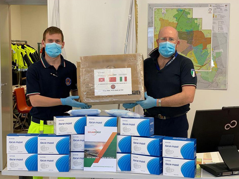 SOLAR FIRST GROUP spendete medizinische Hilfsgüter an ihre Partner