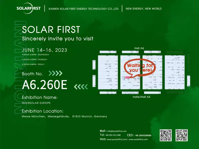 Ausstellungseinladung | Solar First erwartet Sie auf der Intersolar Europe 2023!