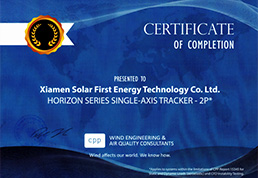 CPP Solar Tracker Certificate
